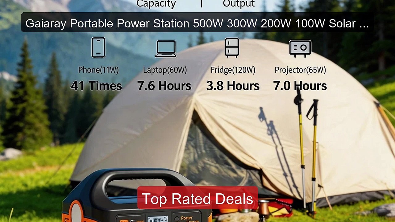 Gaiaray Portable Power Station 500W 300W 200W 100W Solar Gener... -- Best Buy 2026 | Great Quality!