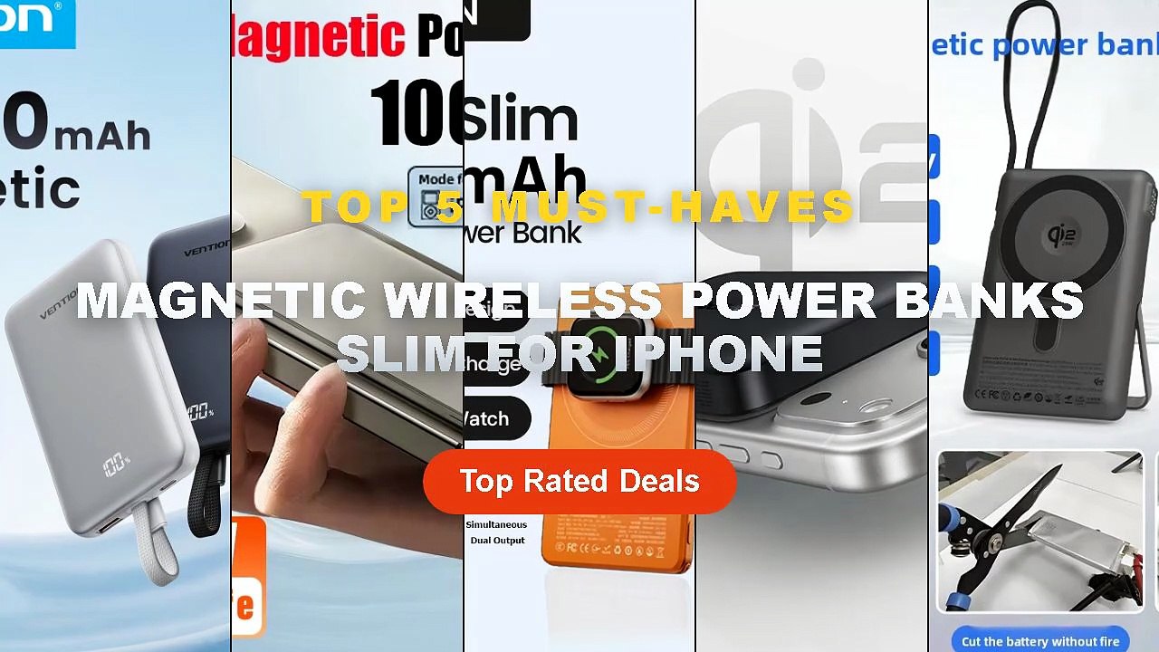 Magnetic Wireless Power Banks Slim For IPhone:...