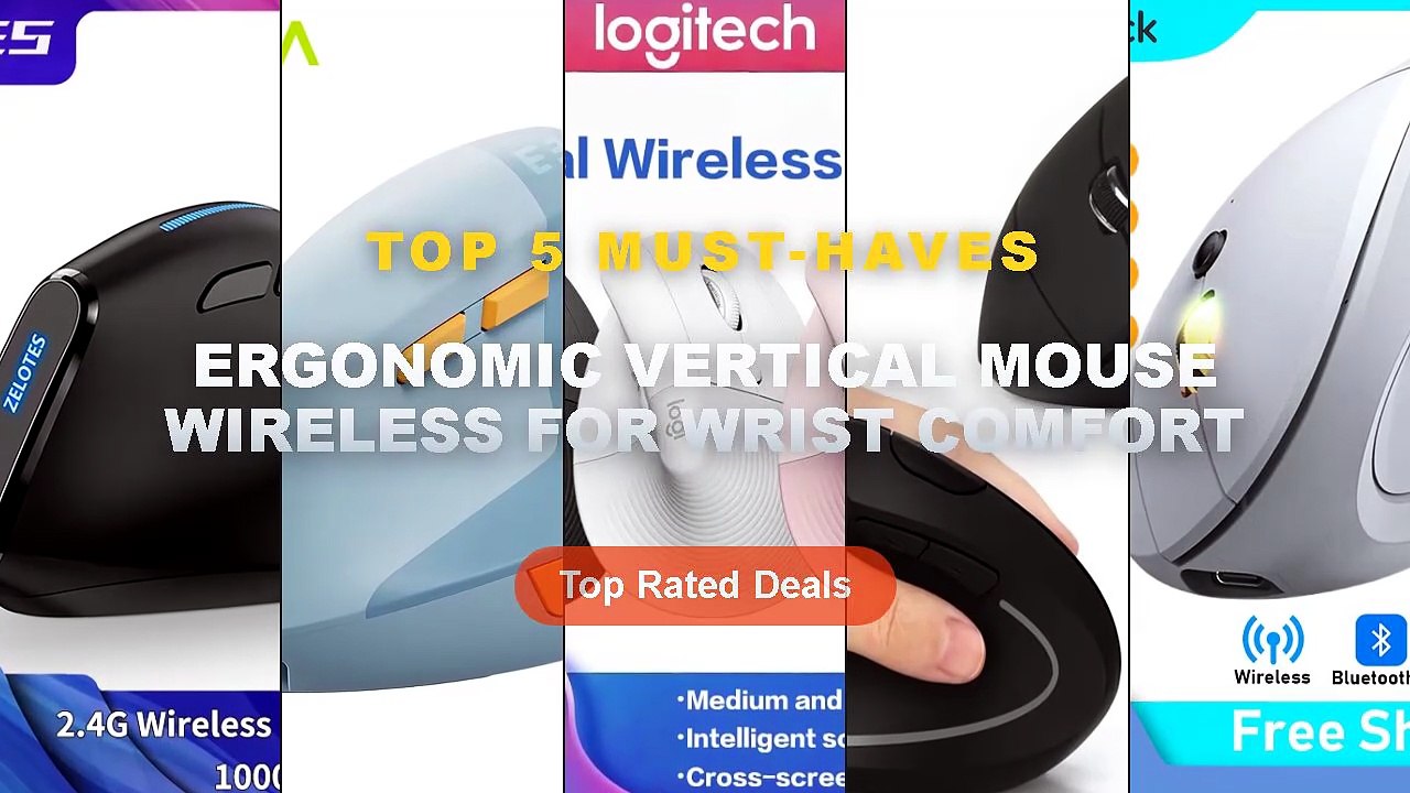 Ultimate Guide to the Best Ergonomic Vertical Mouse Wireless For Wrist Comfort - 2.4GHz Bluetooth Wireless Mouse Recharg...