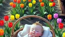 Baby and bear friendship in the garden #babyshorts #babyreels #funnybaby