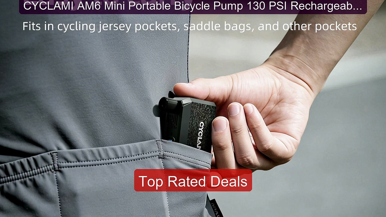CYCLAMI AM6 Mini Portable Bicycle Pump 130 PSI...