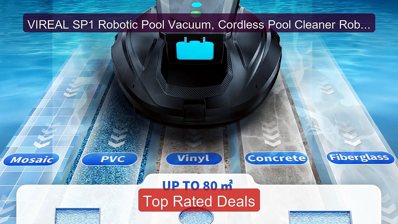 VIREAL SP1 Robotic Pool Vacuum, Cordless Pool C...