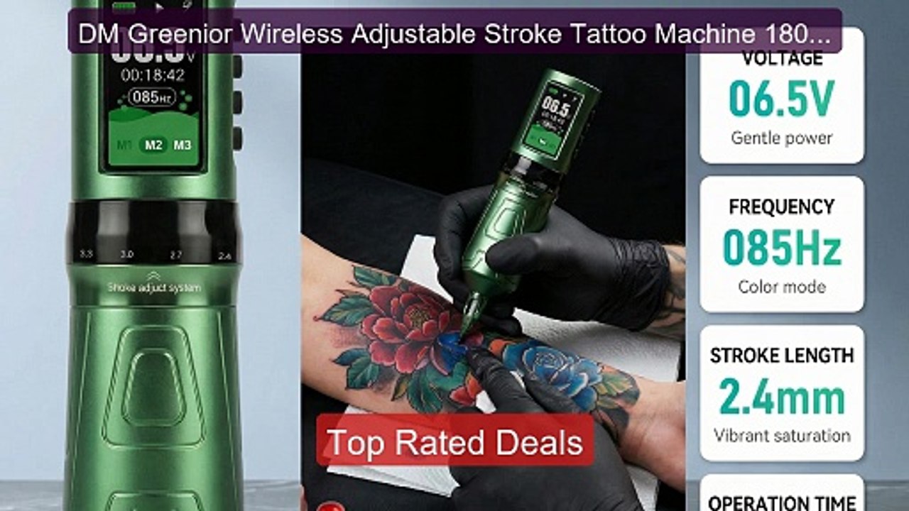 DM Greenior Wireless Adjustable Stroke Tattoo Machine 1800mAh ... -- Best Buy 2026 | Great Quality!