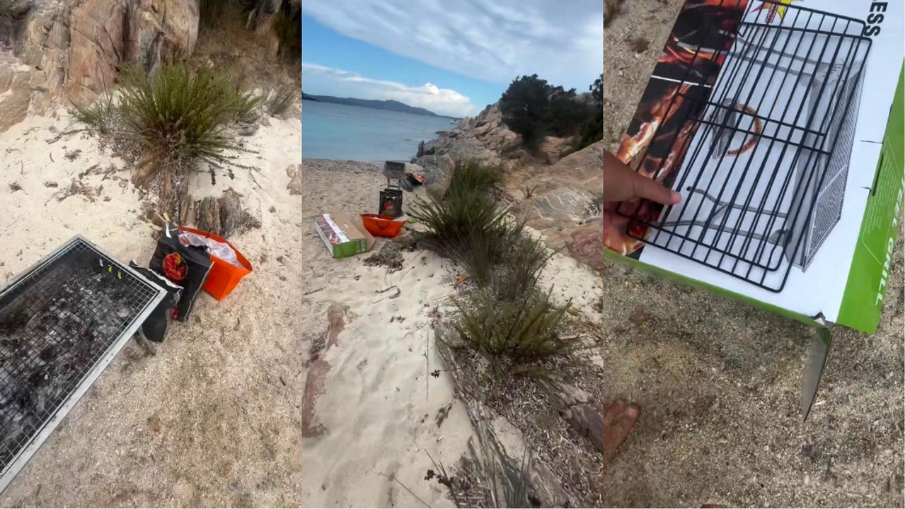 I cafoni sbarcano nella caletta con griglia e carbonella. E dopo il barbecue abbandonano tutto in spiaggia