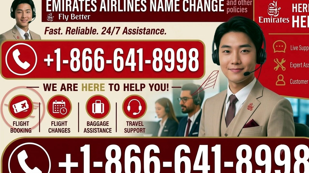+1-866-641-8998 Emirates Airlines  Name Change Policy- 2026 Help Guide