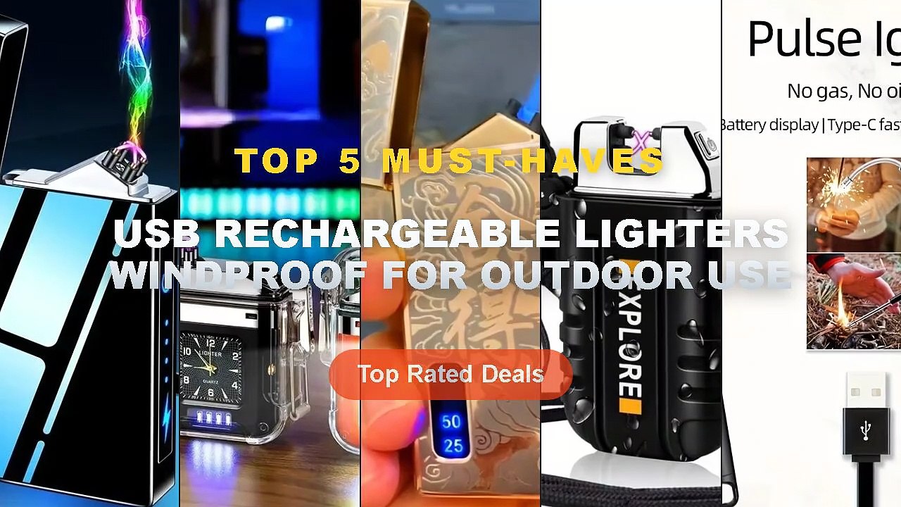 USB Rechargeable Lighters Windproof For Outdoor...