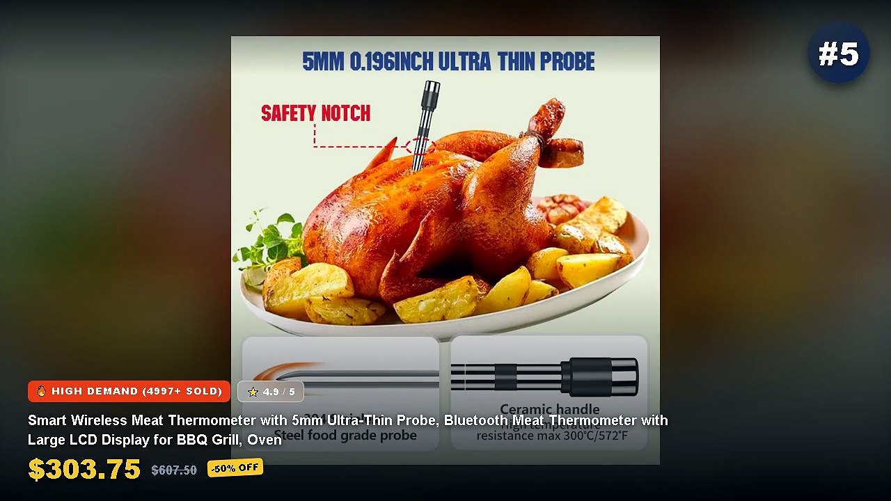 Amazing Wireless Meat Thermometers For Grilling...