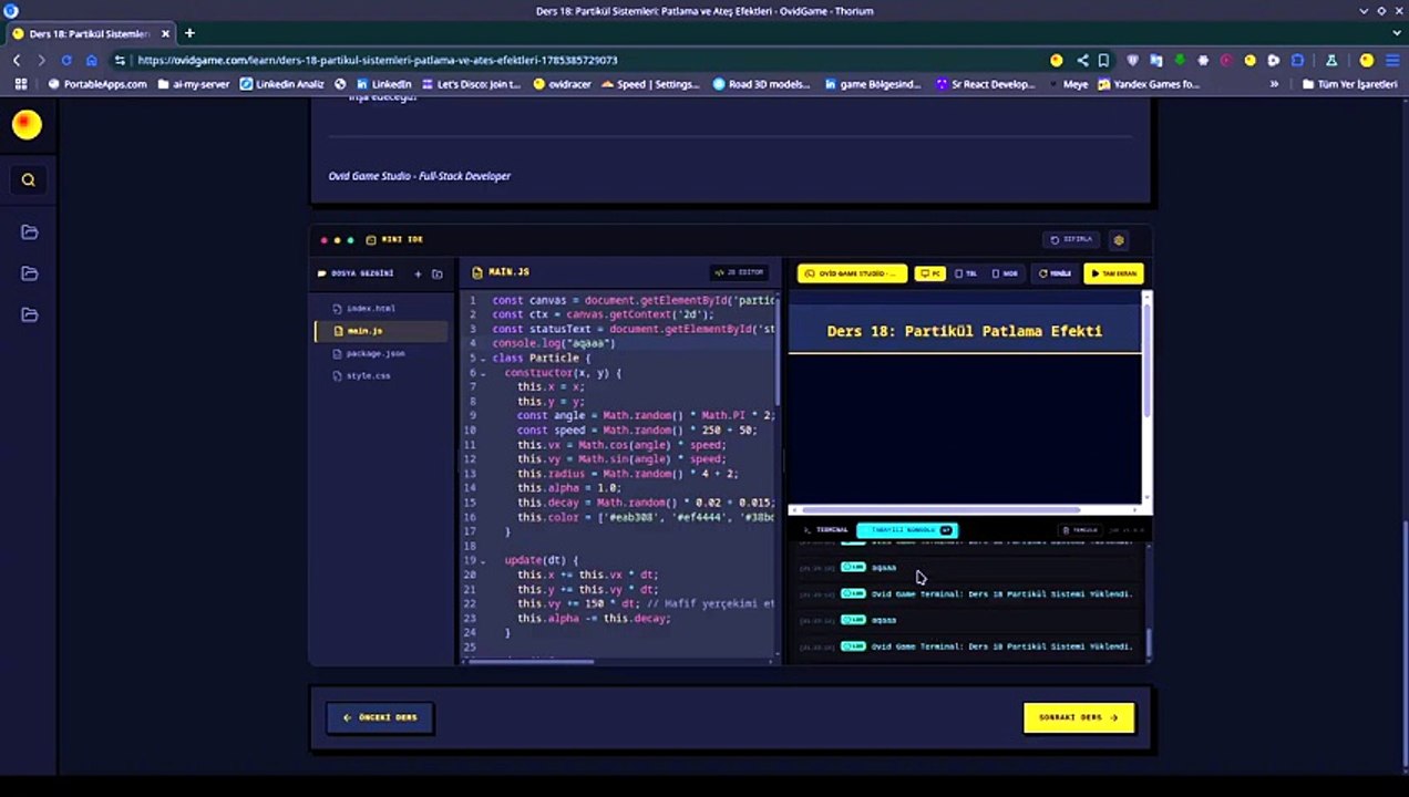 Building a 2D Side Scroller with HTML5 Canvas from Scratch (HTML5 Canvas ile Sıfırdan 2D Side Scroller Oyun Yapımı) | Ovid Game