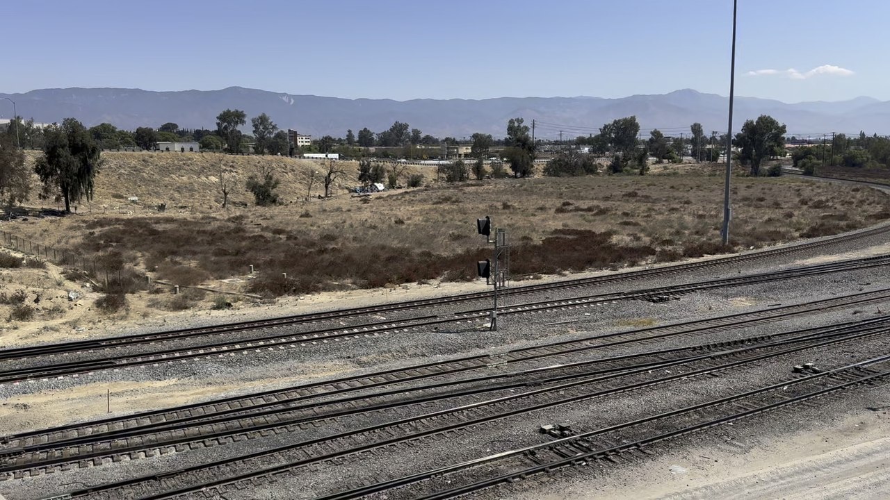 UP 8612 Manifest Meets UP 8090 Eastbound Intermodal Stack Train at West Colton Yard