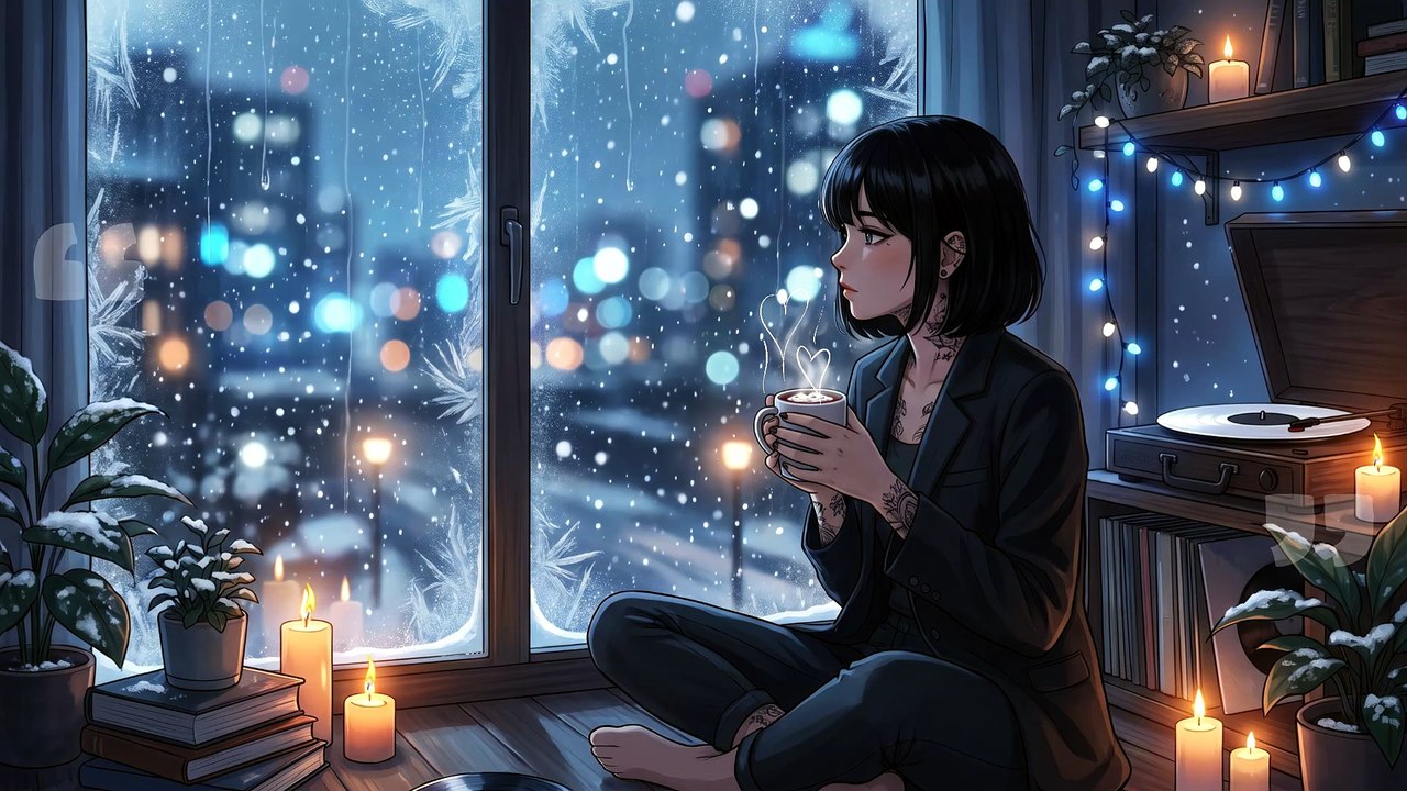 snowy night & coffee ❄️ lofi beats to sleep & stress relief [WINTER SERIES]