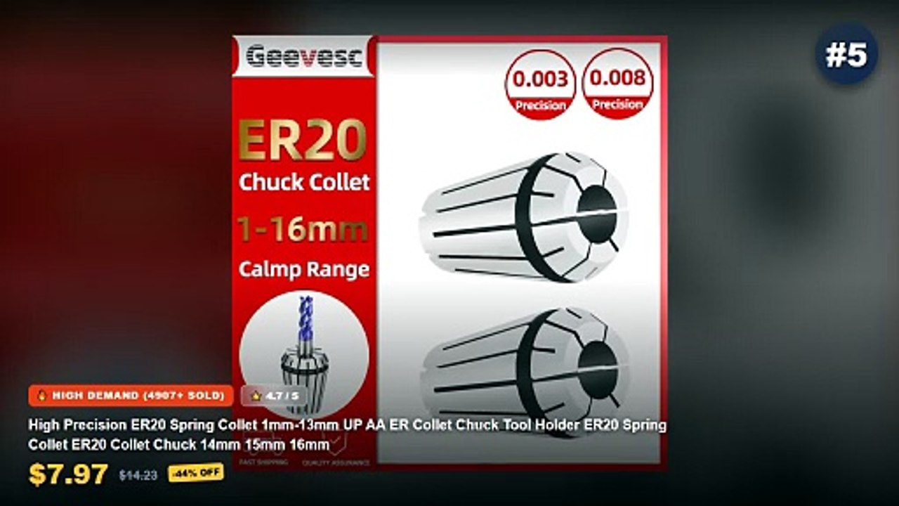 Best Top 5 ER Collet Chucks For CNC Accuracy on AliExpress | Review - C6 C8 C10 C12 C16 C20 C25 C32 ER8 ER11 ER16 ER20 E...