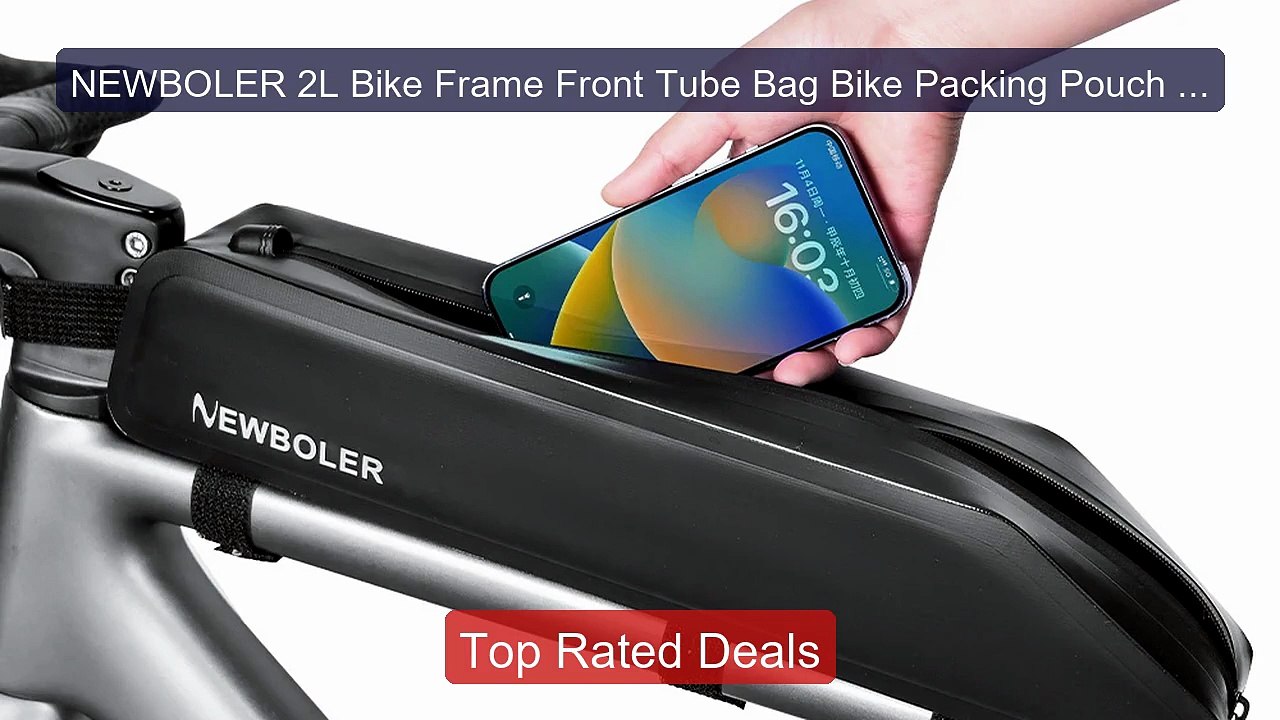 NEWBOLER 2L Bike Frame Front Tube Bag Bike Pack...