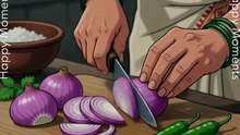 Storm-Fallen Coconuts Turned Into Creamy Prawn Curry! 🥥🦐🌧️ | Rainy Village Food By Happy Moments I Relaxing 2D Cooking Animation | No Dialogue | ASMR #DailyMotion #HappyMoments #shorts