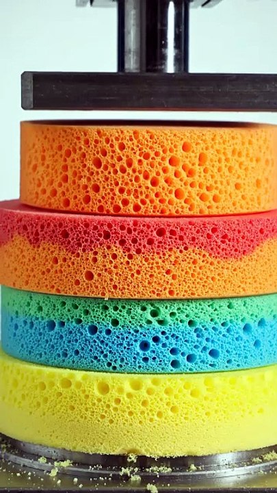Hydraulic Press Crushing Foam Rings ASMR 💥⭕ | Satisfying Compression