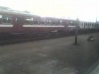 Train à l'arrivée à La Louviere Sud