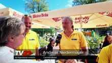 ÖVP‑Heuriger füllt Rathausplatz in Leopoldsdorf – Stimmung pur bei Sommerwetter