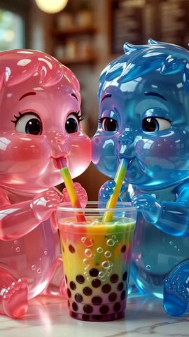 Jelly Baby Couple’s Bubble Tea Date Went WRONG 😂🧋❤️