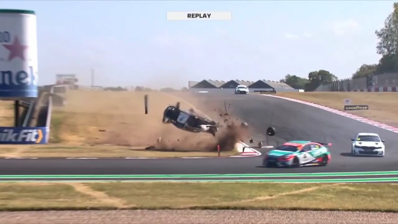 BTCC 2026 Donington Park Race 1 Gilbert Huge Crash Flip