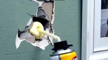 The Wall Was destroyed and Repaired in Seconds Watch full Result #DrywallRepair #WallRepair