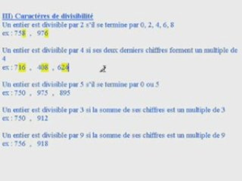 Cours de Mathématiques 6ème