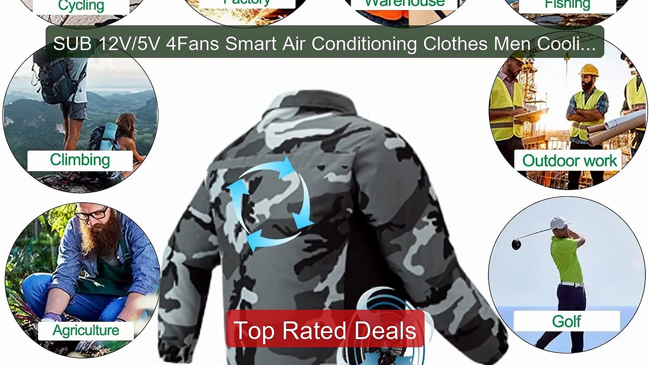 SUB 12V/5V 4Fans Smart Air Conditioning Clothes...