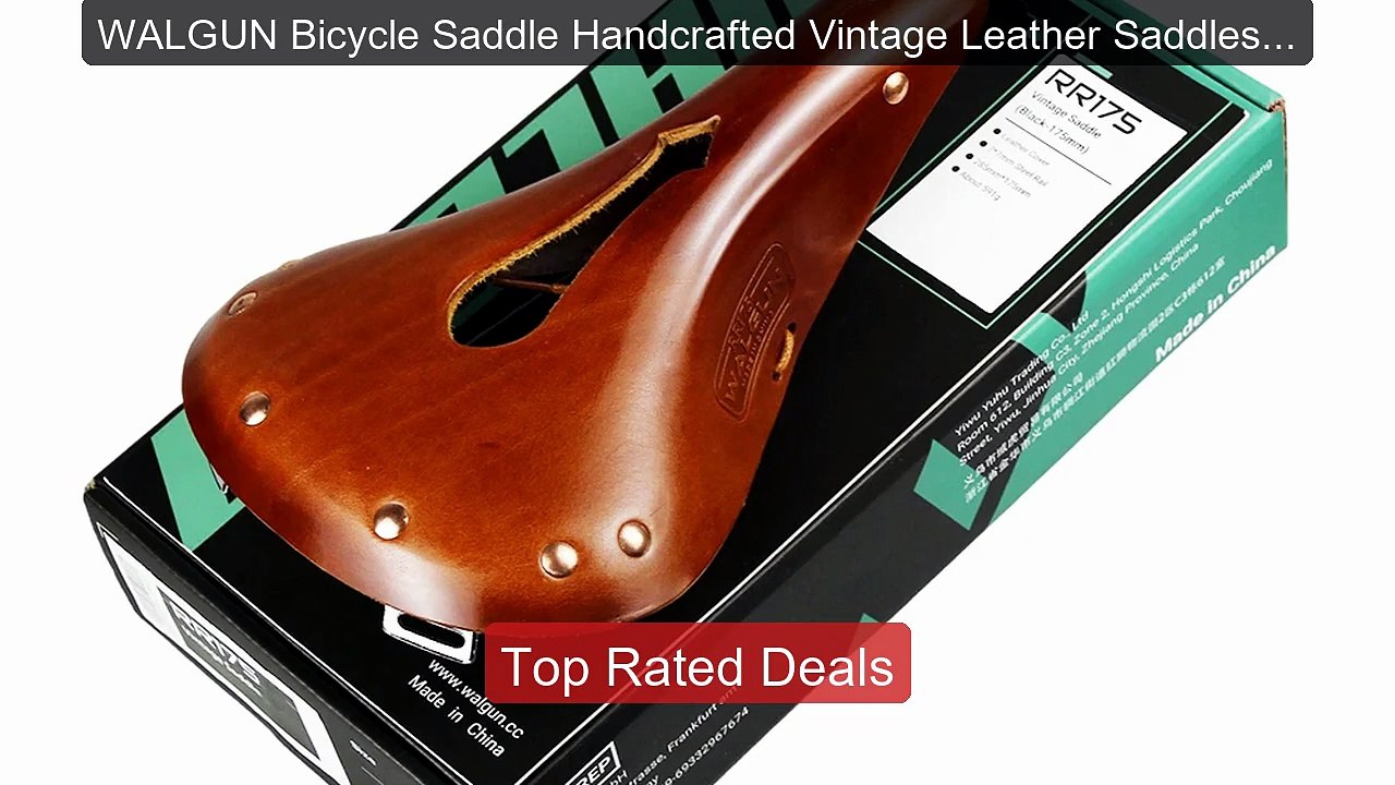 WALGUN Bicycle Saddle Handcrafted Vintage Leath...