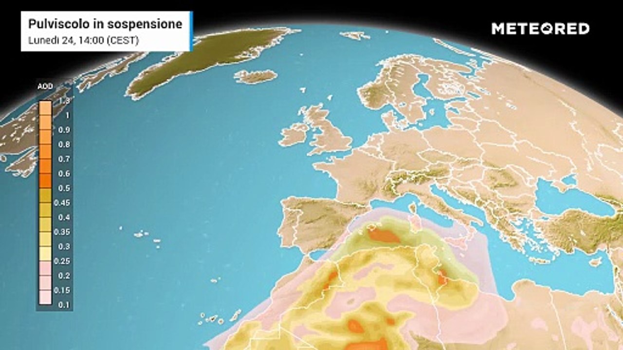 Polvere del Sahara sull'Italia da martedì 25 agosto