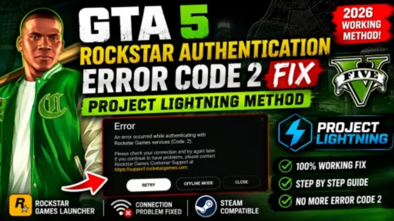 GTA 5 Rockstar Authentication Error Code 2 FIX...
