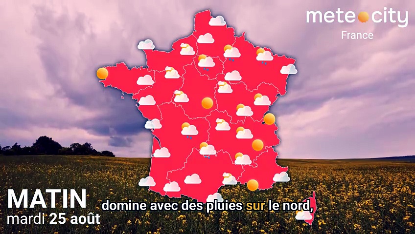 Bulletin météo France du mardi 25 août 2026