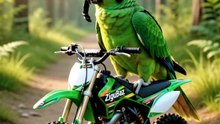 Tiny Parrot vs Police Bird 🚔🦜 | Epic Mini Bike Chase!  #ZiguBaz #PoliceBird #MiniBike #FunnyAnimals #Shorts Khyaa TV