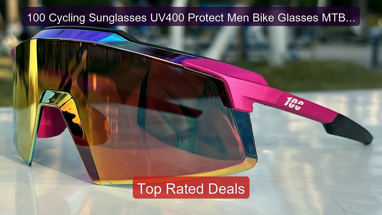 100 Cycling Sunglasses UV400 Protect Men Bike G...