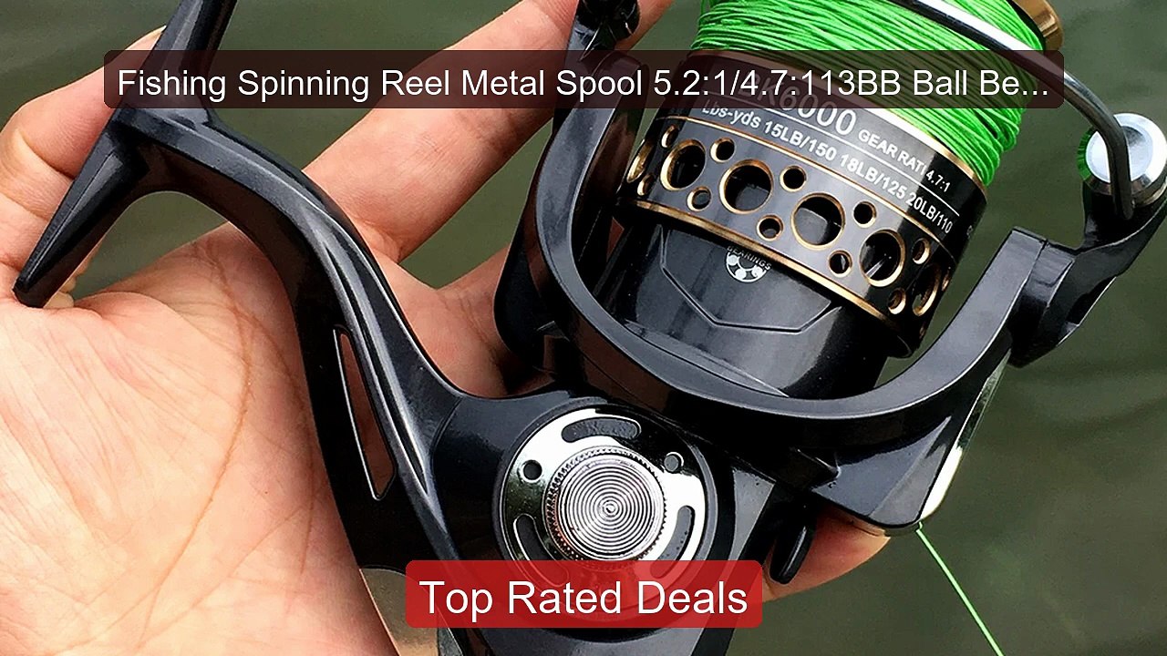 Fishing Spinning Reel Metal Spool 5.2:1/4.7:113...