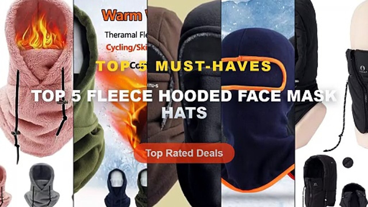 Top 5 Best Top 5 Fleece Hooded Face Mask Hats (Must Have!) - FURTALK Waterproof Wind Resistant Fleece Lined Balaclava Wi...