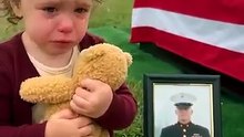 She Hugged Daddy’s Teddy Beside His Boots… 💔