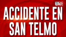 Accidente en San Telmo: remolque se desenganchó y terminó incrustrado en una pared