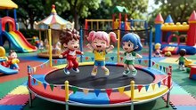 Funny Kids Trampoline Fail Fix! 3D Cartoon Animation for Kids