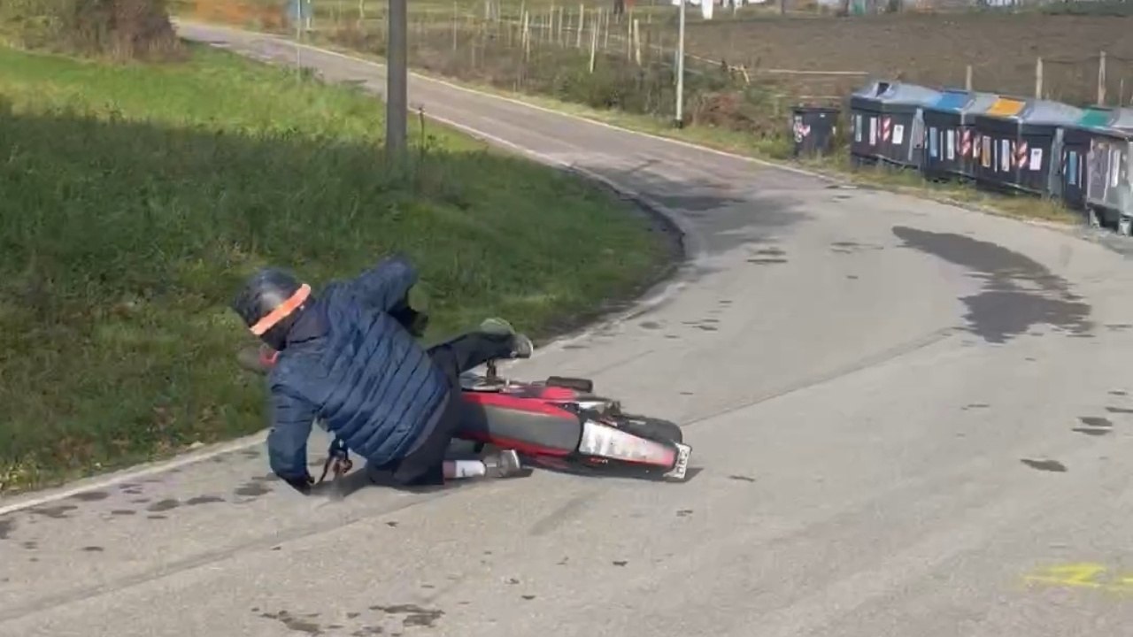 Rider Falls Suddenly During Routine Bike Ride In Bologna