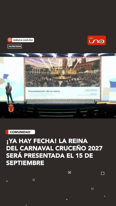 ¡Ya hay fecha! La Reina del Carnaval Cruceño 2027 será presentada el 15 de septiembre