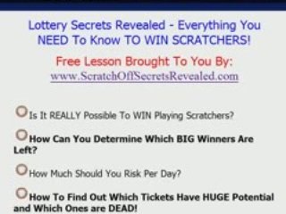 Lottery Secrets Revealed - How To Win Scratchers TODAY!