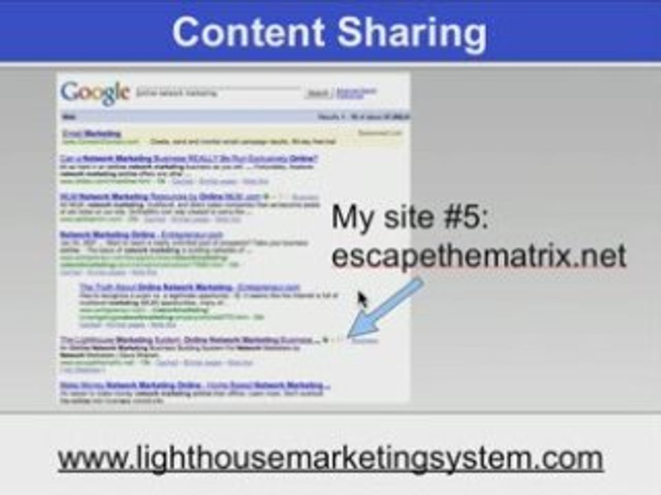 #5 on Google for "online network marketing"- see how!