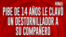 Pibe de catorce años apuñala a compañero con un destornillador. Mirá el video