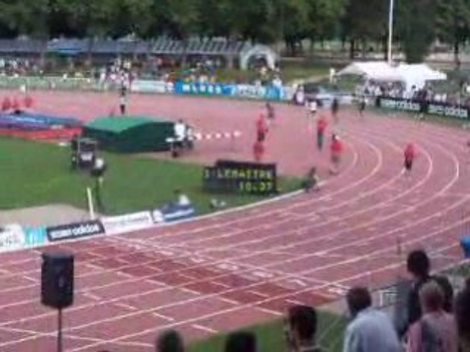 100m Finale France jeunes Lyon Lemaitre 10"37
