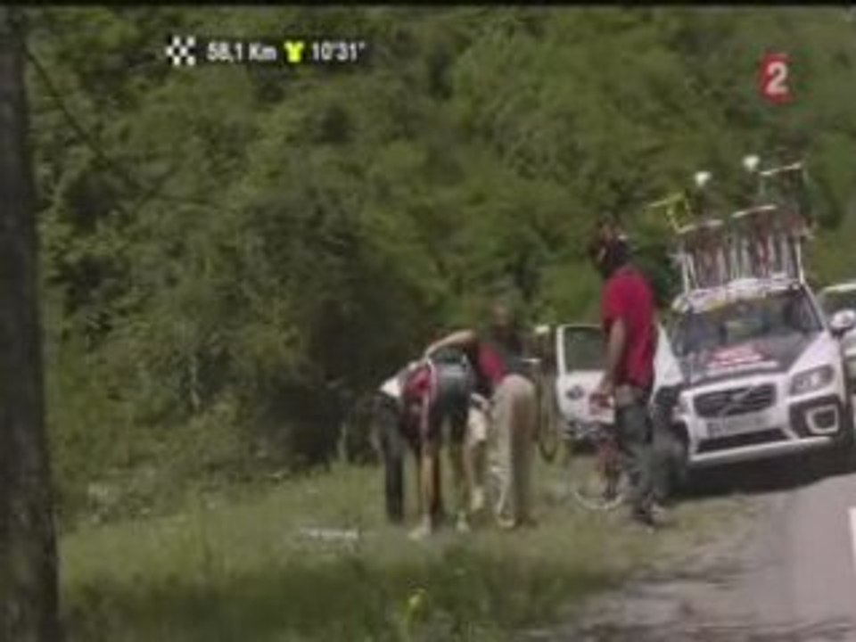 Gamelle sur le tour de france 2008