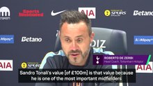 Tonali turned down 'big clubs' to join Tottenham - De Zerbi