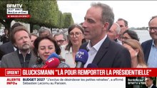 "On va taxer les méga-héritages, au dessus de deux millions d'euros", explique Raphaël Glucksmann, candidat socialiste à l'élection présidentielle, lors des journées d'été du PS à Blois