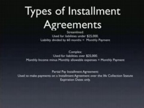 IRS Payment Plans - Installment Agreement