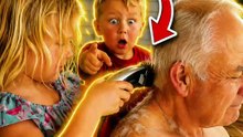 No Adult Was Around… So These Kids Gave Grandpa a Haircut 😂✂️