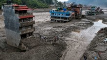 El desastre natural de Nepal a vista de dron: advierten de nuevas inundaciones
