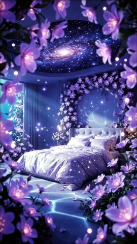 She Entered a Magical Cherry Blossom Bedroom… The Ending Is So Dreamy! 😍 | AI Fantasy Room