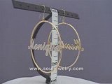 14K Personalized Iced Out Name Dangling Hoop Earrings 2 3/4